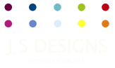 Ten colored dots arranged in two rows on a black rectangle with a cream background.